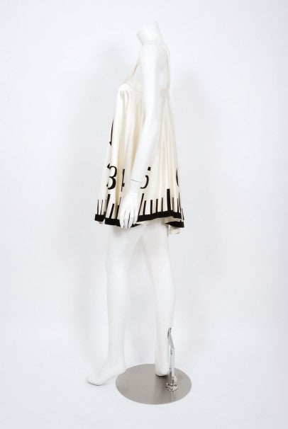 1995 Moschino Documented &#39;Alice In Wonderland&#39; Novelty Clock Appliqué Mini Dress