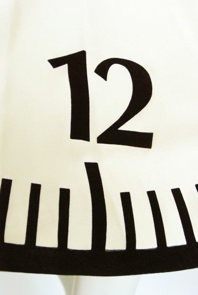 1995 Moschino Documented &#39;Alice In Wonderland&#39; Novelty Clock Appliqué Mini Dress