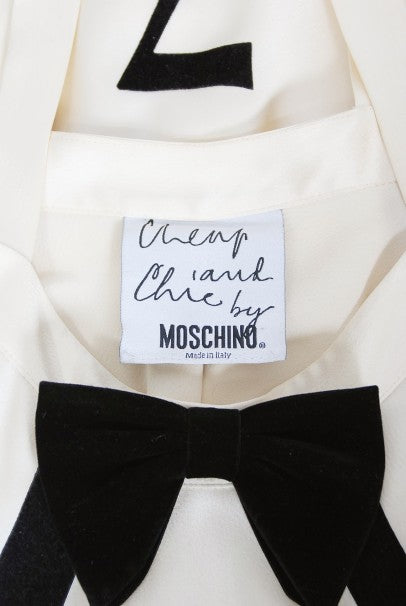 1995 Moschino Documented &#39;Alice In Wonderland&#39; Novelty Clock Appliqué Mini Dress