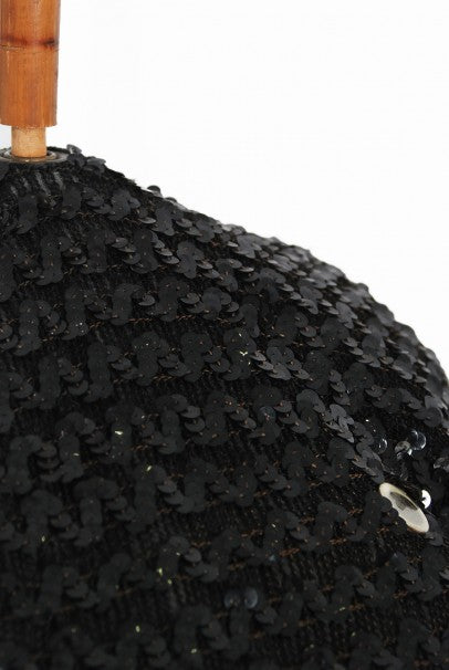 1950&#39;s Elsa Schiaparelli Novelty Sequin Blowfish Bamboo Walking Cane Purse