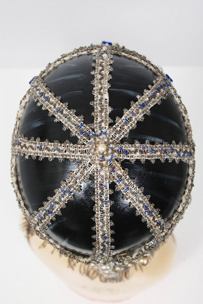 1920&#39;s French Couture Deco Pearl Beaded Sequin Fringe Flapper Headpiece