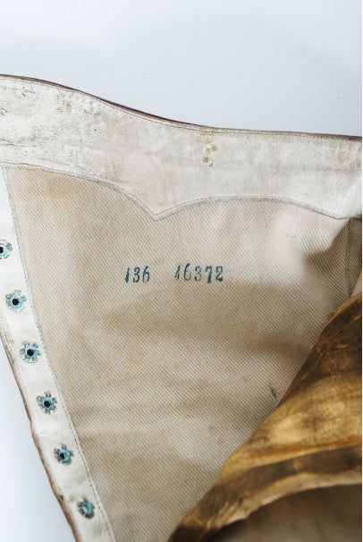 1890&#39;s Antique Cammeyer Couture Gold &amp; Purple Leather Lace-Up Victorian Boots