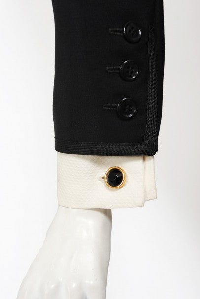 1968 Yves Saint Laurent Le Smoking Tuxedo Black Gabardine Pant Suit