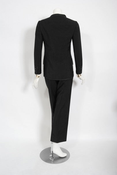 1968 Yves Saint Laurent Le Smoking Tuxedo Black Gabardine Pant Suit