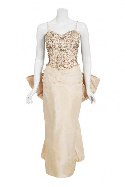 Swarovski Beaded Dress featuring back bow – Gattinolli by Marwan