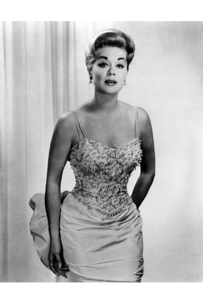 1950&#39;s Custom Couture Hourglass Jeweled Beaded Ivory Silk Back-Bow Gown