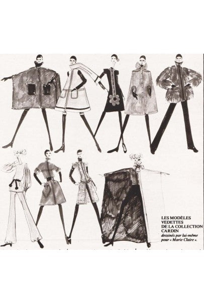 1972 Pierre Cardin Documented Black &amp; Blue Block-Color Wool Mod Dress