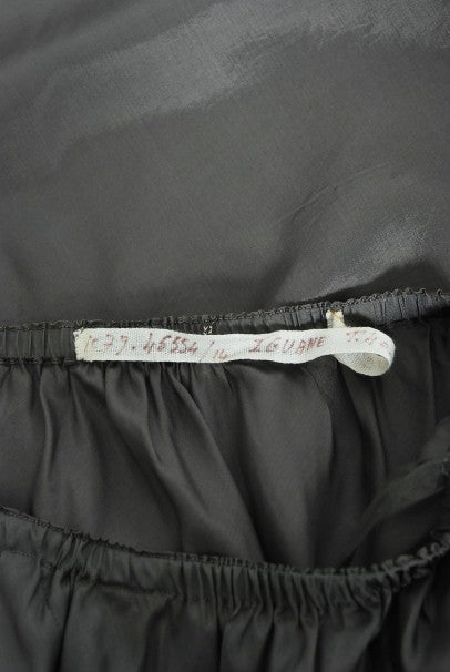 1979 Lanvin Couture Metallic Polka-Dot Charcoal Silk Lamé Halter Dress