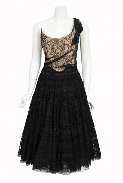 1990&#39;s Vivienne Westwood Lace Corset Bustier &amp; Sheer Pleated Skirt Set