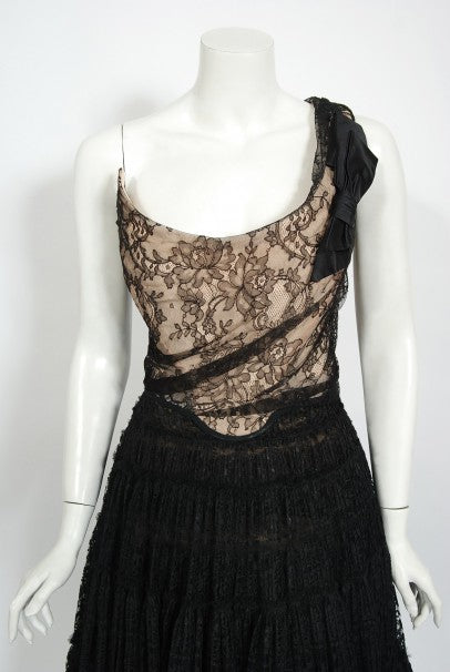 1990&#39;s Vivienne Westwood Lace Corset Bustier &amp; Sheer Pleated Skirt Set
