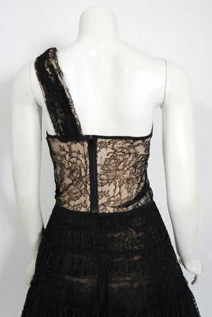 1990's Vivienne Westwood Lace Corset Bustier & Sheer Pleated Skirt Set