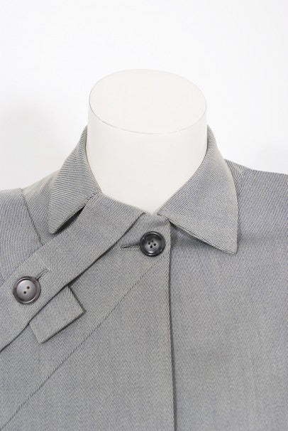 1940&#39;s Gilbert Adrian Light Blue Gabardine Asymmetric Noir Jacket Suit