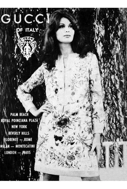 1968 Gucci Couture Cotton-Pique Striped Ivory Pink Mod Mini Tunic Dress