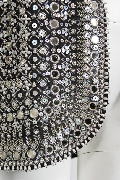 1979 Halston Couture Beaded Mirror Mini Dress &amp; Jacket Made For Liza Minnelli