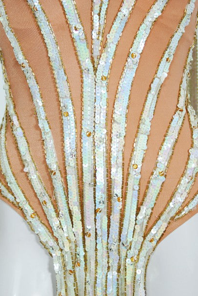 1978 Bob Mackie for Mitzi Gaynor Documented Sequin Feather Dance Costume