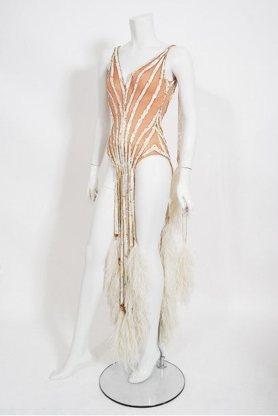 1978 Bob Mackie for Mitzi Gaynor Documented Sequin Feather Dance Costume