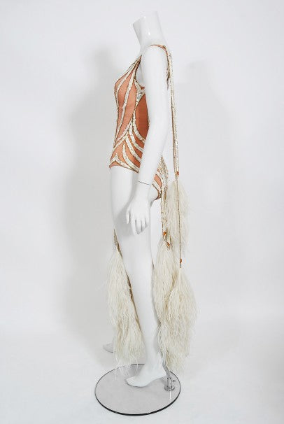 1978 Bob Mackie for Mitzi Gaynor Documented Sequin Feather Dance Costume