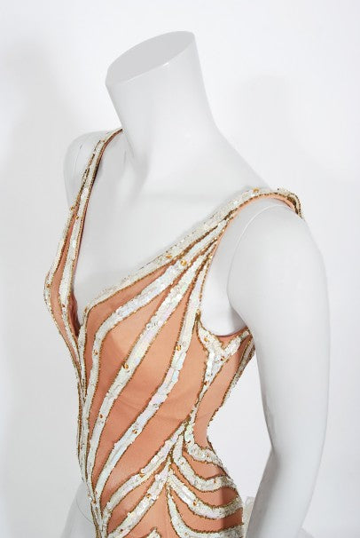 1978 Bob Mackie for Mitzi Gaynor Documented Sequin Feather Dance Costume