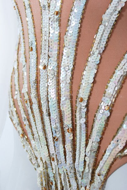 1978 Bob Mackie for Mitzi Gaynor Documented Sequin Feather Dance Costume