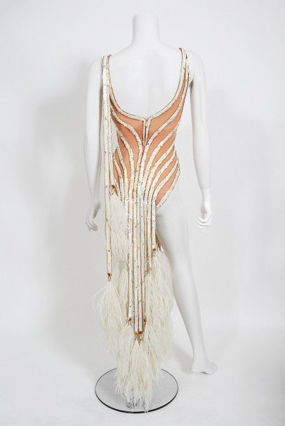 1978 Bob Mackie for Mitzi Gaynor Documented Sequin Feather Dance Costume