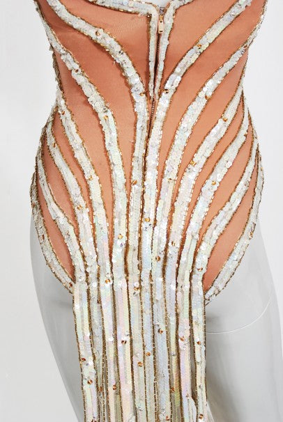 1978 Bob Mackie for Mitzi Gaynor Documented Sequin Feather Dance Costume