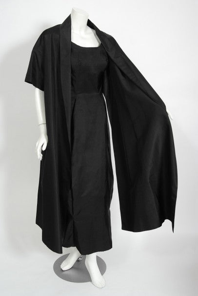 1950&#39;s Madame Grès Haute Couture Sculpted Silk Back-Bow Dress &amp; Jacket