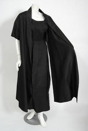 1950's Madame Grès Haute Couture Sculpted Silk Back-Bow Dress & Jacket