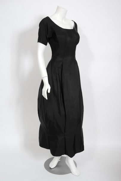 1950&#39;s Madame Grès Haute Couture Sculpted Silk Back-Bow Dress &amp; Jacket