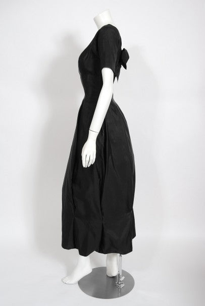1950&#39;s Madame Grès Haute Couture Sculpted Silk Back-Bow Dress &amp; Jacket