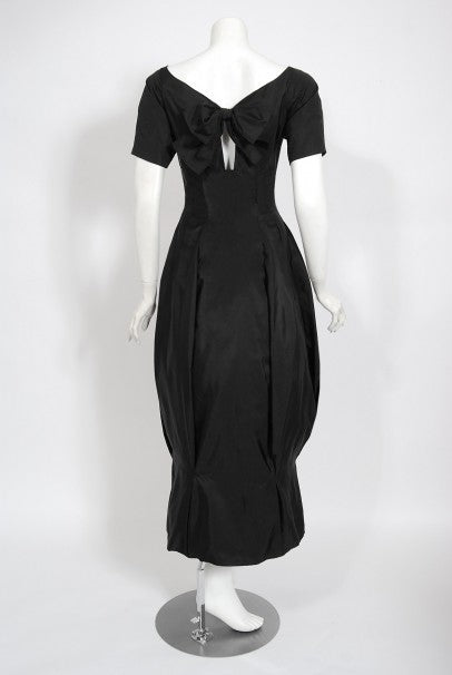 1950&#39;s Madame Grès Haute Couture Sculpted Silk Back-Bow Dress &amp; Jacket