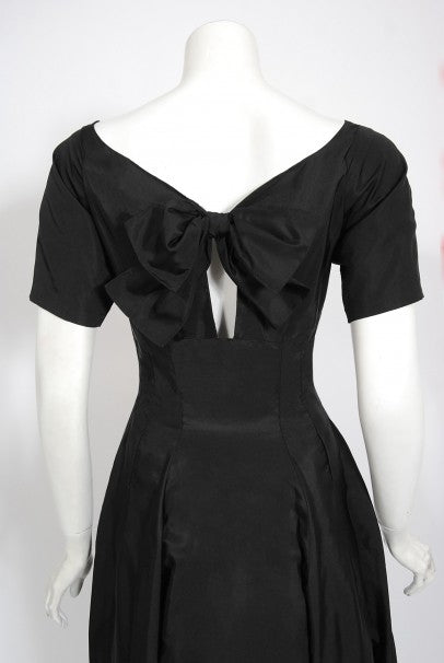 1950&#39;s Madame Grès Haute Couture Sculpted Silk Back-Bow Dress &amp; Jacket