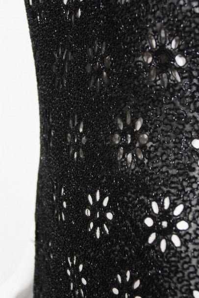 1930&#39;s French Couture Beaded Rhinestone Sheer Eyelet Silk Bias-Cut Gown