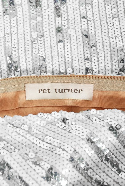 1975 Ret Turner Couture for Diana Ross &#39;Disco Ball&#39; Silver Sequin Gown