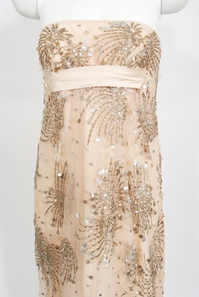 1966 Arnold Scaasi Couture For Mitzi Gaynor Beaded Strapless Gown &amp; Cape