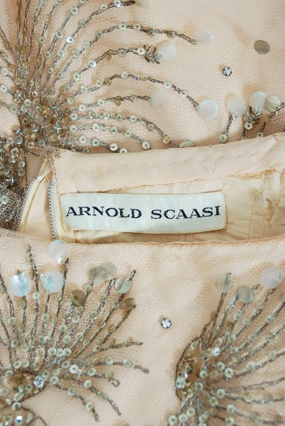 1966 Arnold Scaasi Couture For Mitzi Gaynor Beaded Strapless Gown &amp; Cape