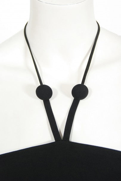 1995 Moschino Couture &#39;Ladybug&#39; Novelty Black &amp; Red Silk Halter Dress