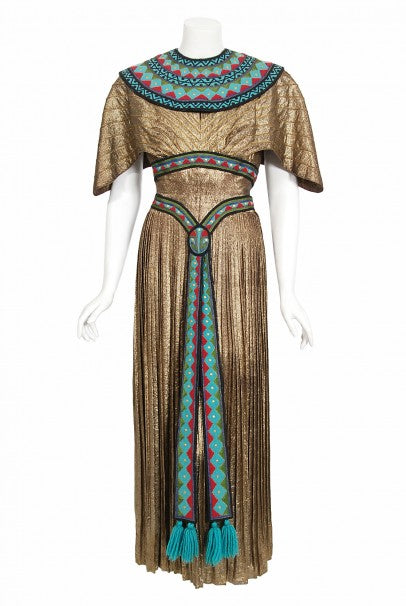 1951 Helen Rose Gold Lam Egyptian 'The Great Caruso' Film-Worn Dress -  Timeless Vixen