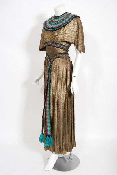 1951 Helen Rose Gold Lamé Egyptian &#39;The Great Caruso&#39; Film-Worn Dress