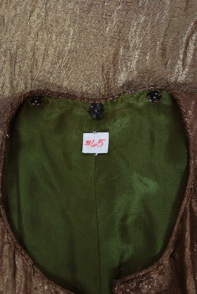 1940&#39;s Paramount Film-Worn Metallic Gold Lamé Full Length Trained Cape