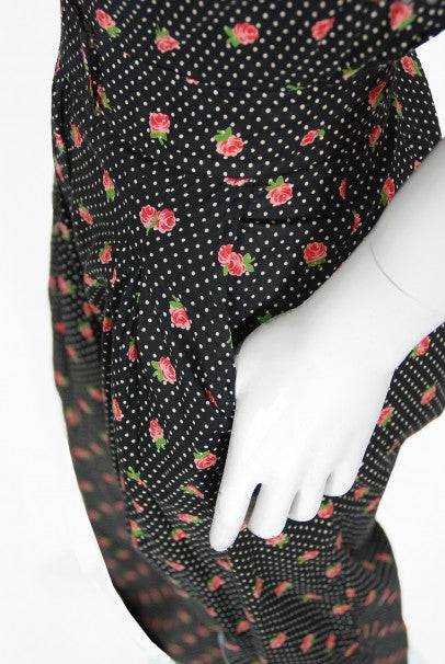1970s Ossie Clark For Radley Floral Polka-Dot Deco Print Cotton Jumpsuit
