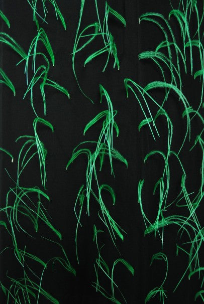 1970 Pauline Trigere Documented Green Feather Silk Strapless Gown &amp; Wrap