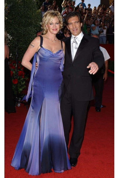 2004 Versace Couture Worn by Actress Melanie Griffith Ombré Silk Gown