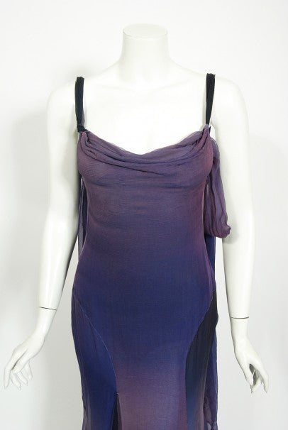 2004 Versace Couture Worn by Actress Melanie Griffith Ombré Silk Gown