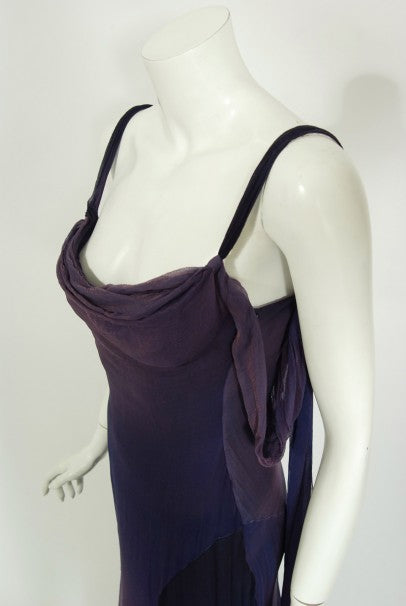 2004 Versace Couture Worn by Actress Melanie Griffith Ombré Silk Gown