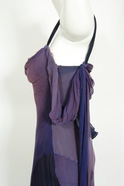 2004 Versace Couture Worn by Actress Melanie Griffith Ombré Silk Gown