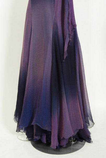 2004 Versace Couture Worn by Actress Melanie Griffith Ombré Silk Gown