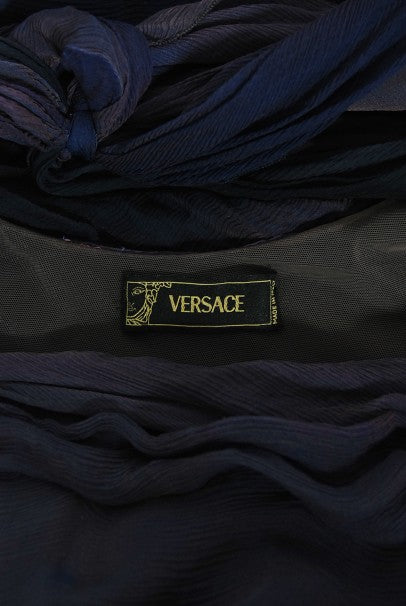 2004 Versace Couture Worn by Actress Melanie Griffith Ombré Silk Gown