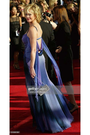 2004 Versace Couture Worn by Actress Melanie Griffith Ombré Silk Gown