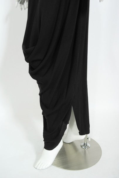 1946 Jourdelle of Hollywood Novelty Flying Firebirds Crepe Draped Gown