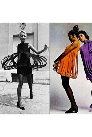 1967 Pierre Cardin Documented Orange Wool Space-Age Mod Carwash Dress